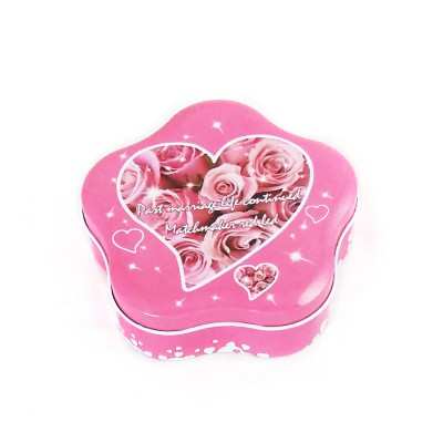 Flower shape metal tinplate candy / chocolate / sweet tin box